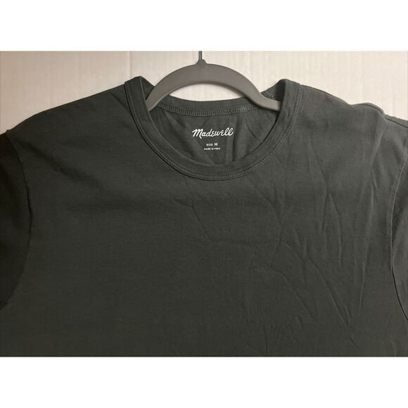 Madewell Men Sz M Dk Forest Green Garment-Dyed Allday Tee Short Sleeve AA991 - Picture 7 of 9